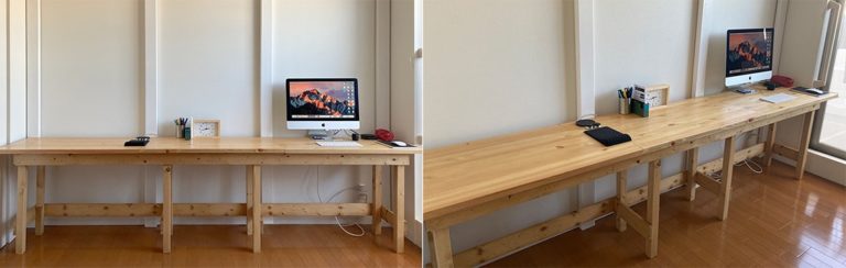 【DIY】長いテーブルの作り方 2700mm以上の作業机を作る手順 夢みるゴリラ